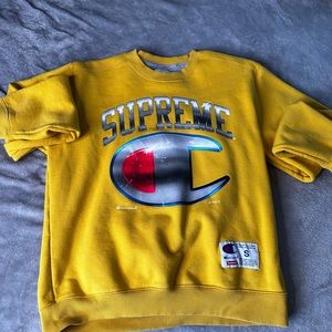 yellow champion supreme sweater size small used